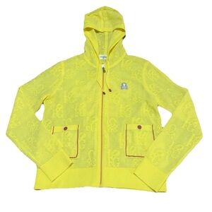 Mark & Lona Golf Or Die Full Zip Blouse Jacket Yellow Women Small